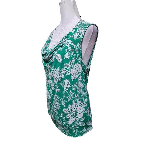 GEORGE Stretch Floral Sleeveless Blouse Crow Neck Size XL Casual Cottagecore - Picture 3 of 8